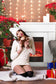 Christmas Cozy Fireplace Lights Tree Backdrop M8-69