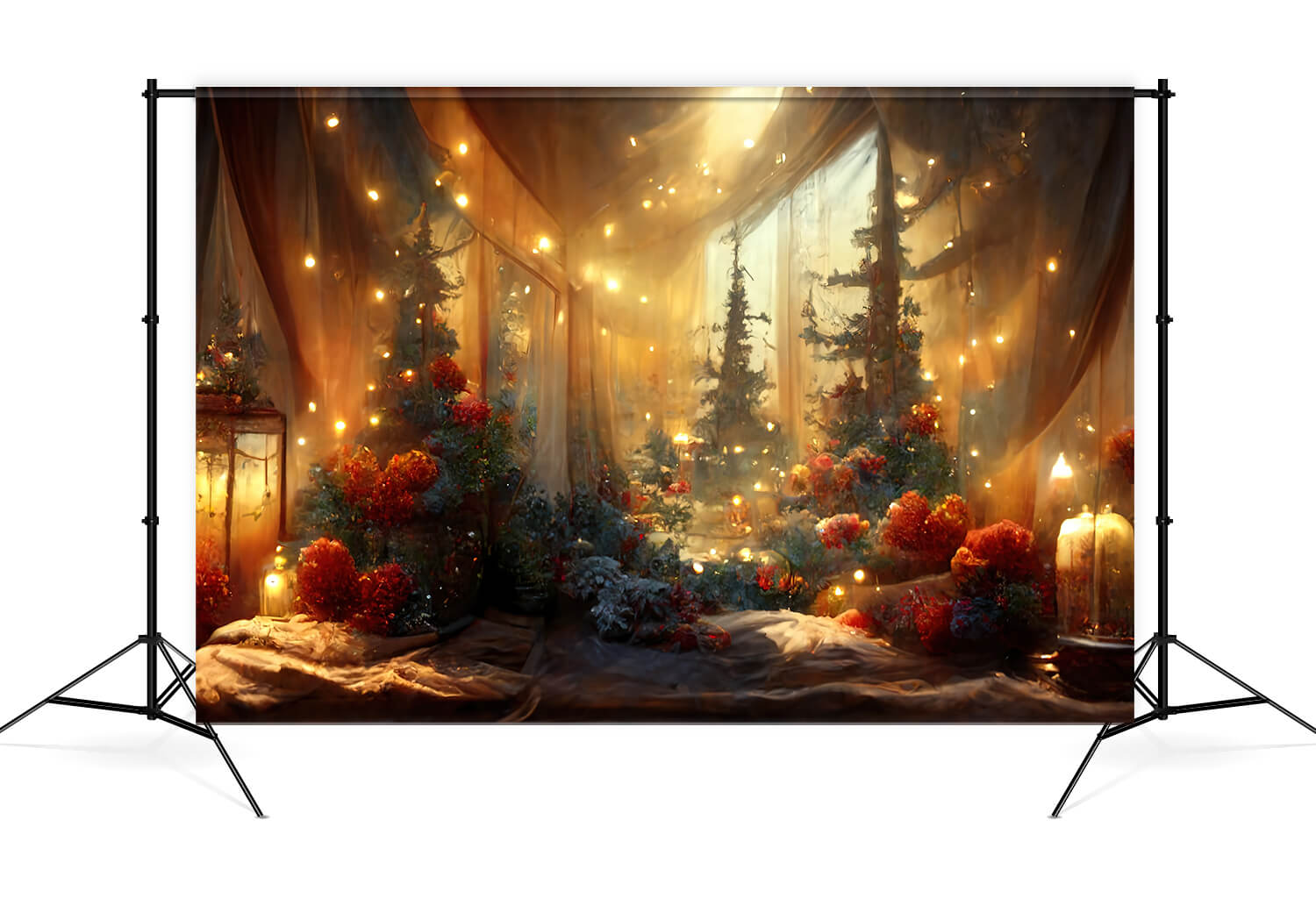 Christmas Trees Beautiful House Interior Backdrop M8-73 – Dbackdrop