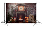 Christmas Tree Fireplace Brick Wall Backdrop M8-77