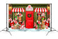 Green Candy Shop Christmas Photography Backdrop M8-79