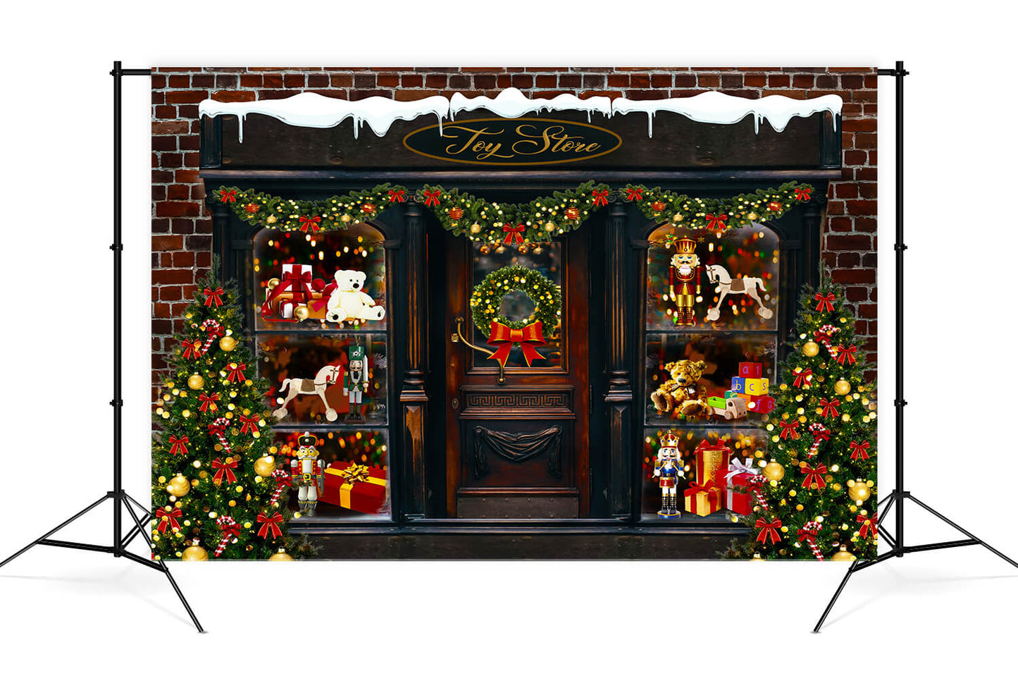 Christmas Tree Toy Store Backdrop for Photo Booth M8-80 – Dbackdrop