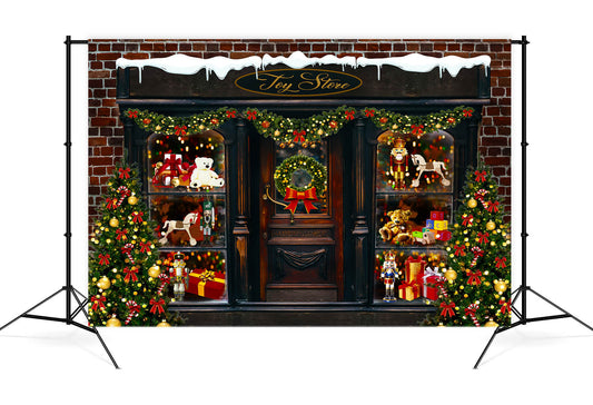 Christmas Tree Toy Store Backdrop for Photo Booth M8-80