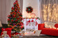 Christmas Tree Fireplace Photo Studio Backdrop M9-05