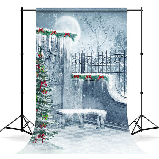 Winter Freeze Building Christmas Tree Backdrop M9-10