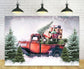 Christmas Red Truck with Pine Tree Gifts Backdrop M9-18