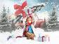 Christmas Tree with Red Bow Red Truck Backdrop M9-19