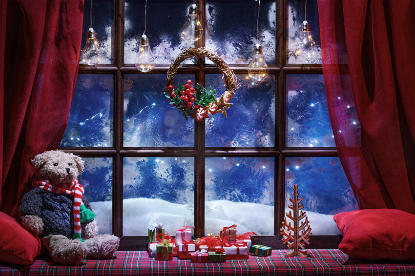 Christmas Window Winter Snow Wonderland Backdrop M9-21 – Dbackdrop