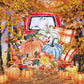 Fall Red Truck Pumpkin Thanksgiving Day Backdrop M9-29