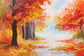 Oil Painting Maple Leaves Forest Fall Backdrop