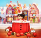 Cartoon Candy House Gingerbread Christmas Backdrop M9-38
