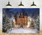 Winter Snowy Forest Fairytale Castle Backdrop M9-40