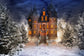 Winter Snowy Forest Fairytale Castle Backdrop