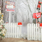 Christmas Tree Winter Snow Fence Door Backdrop M9-42