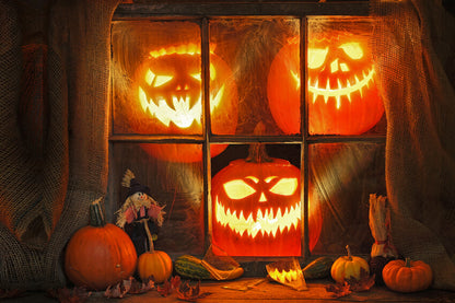 Halloween Pumpkin Ghost Face Lantern Backdrop