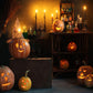 Halloween Witch Room Pumpkins Candles Backdrop M9-47