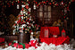 Decorated Christmas Room Gift Boxes Backdrop