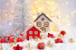 Christmas Balls Snowflake Cabin Bokeh Backdrop M9-71