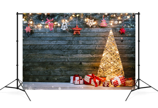 Illuminated Christmas Tree Decoration Backdrop M9-74