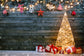 Illuminated Christmas Tree Decoration Backdrop