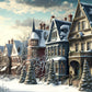 Christmas Retro Village Winter Snow Backdrop M9-76