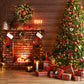 Christmas Glowing Tree Fireplace Gifts Backdrop M9-81