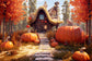Maple Forest Autumn Pumpkin House Backdrop