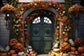 Fall Pumpkin Vintage Door Photography Backdrop