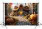 Pumpkin Cottage Autumn Photo Booth Backdrop M9-94