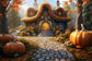Pumpkin Cottage Autumn Photo Booth Backdrop