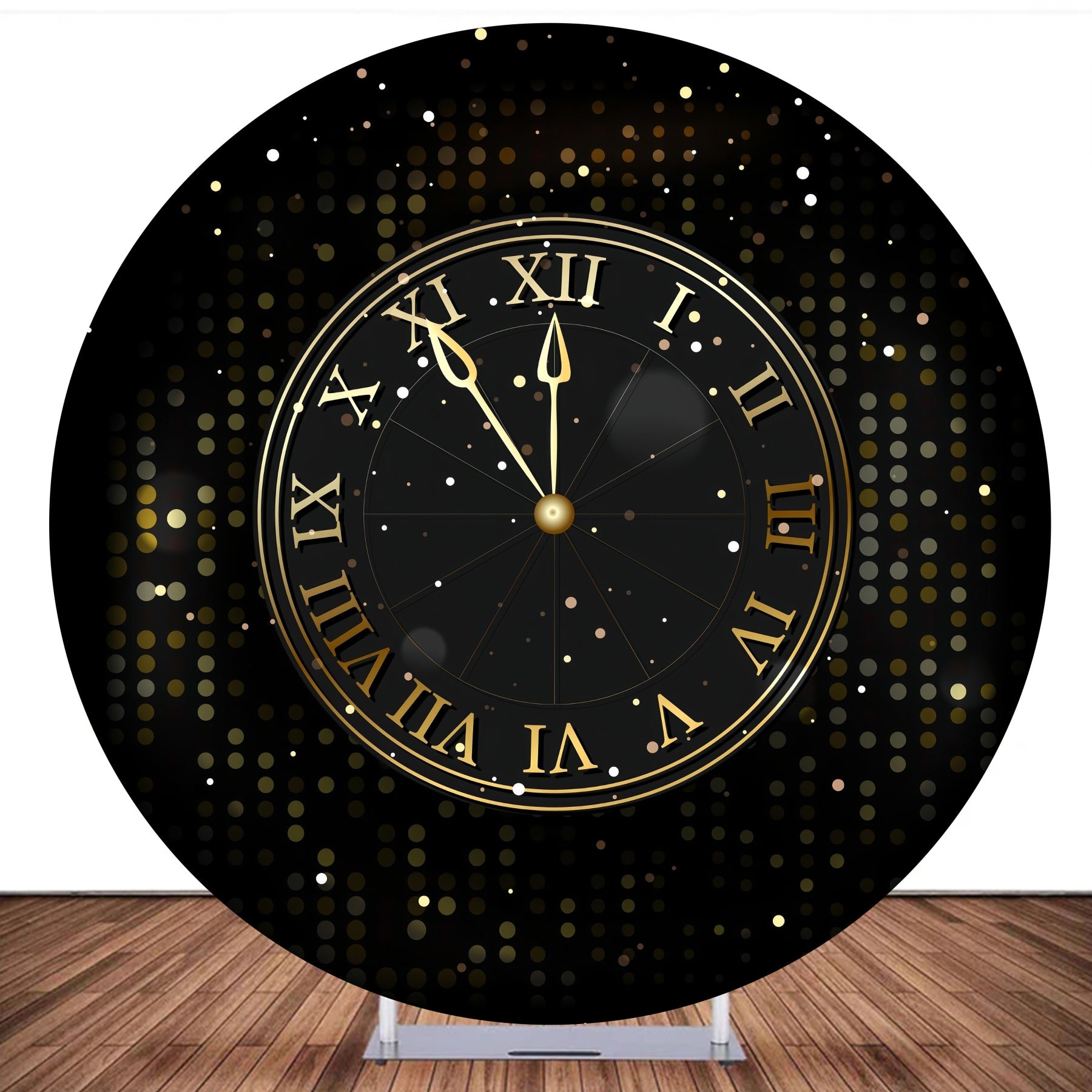Custom Circle Backdrop Golden Countdown Clock New Year Backdrop MRR10-165
