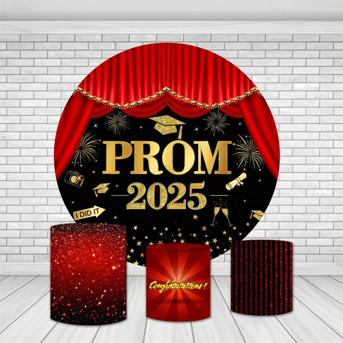 Circle Backdrop Cover Kit 2025 Graduation Celebration Prom Backdrop MRR10-225