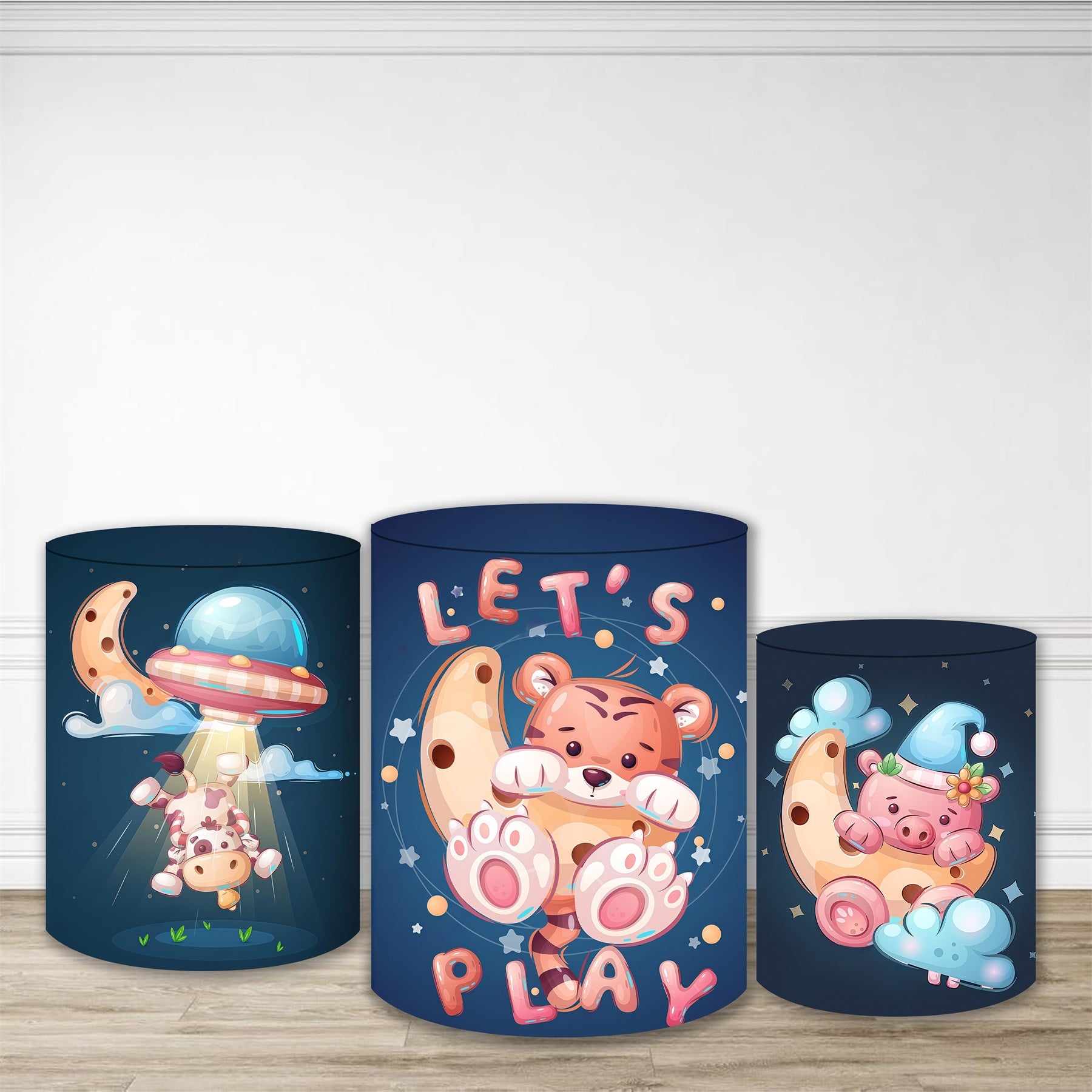 Plinth Cover Cute Animal Moon Playtime Cartoon Backdrop MRR10-249