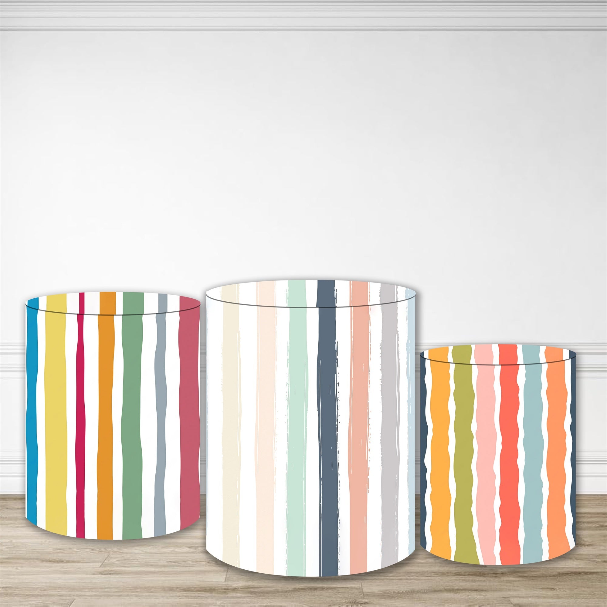 Pillar Cover Vibrant Irregular Stripe Mix Pedestal Covers MRR10-260