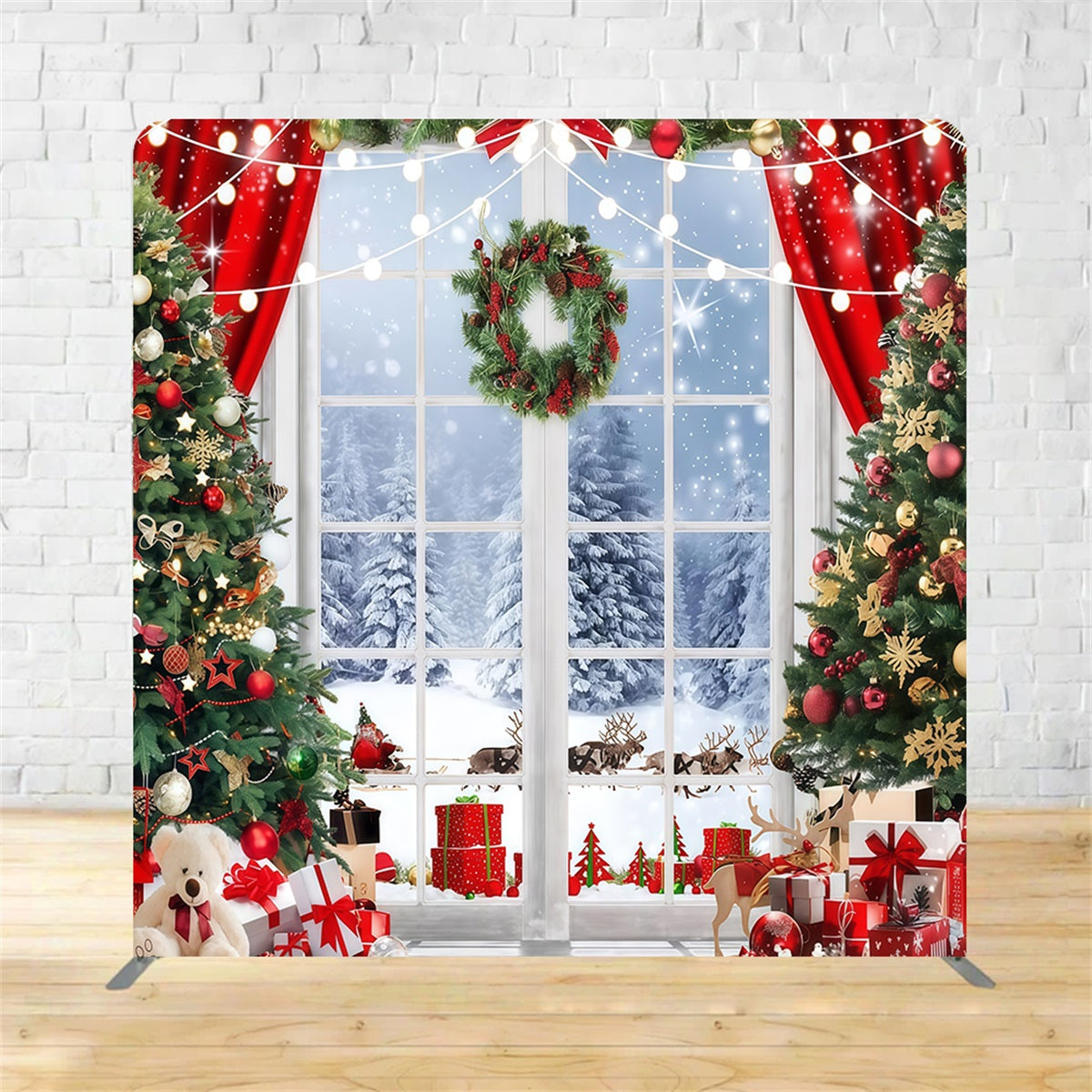Tension Backdrops Cozy Window Christmas View Christmas Backdrop MRR10-294
