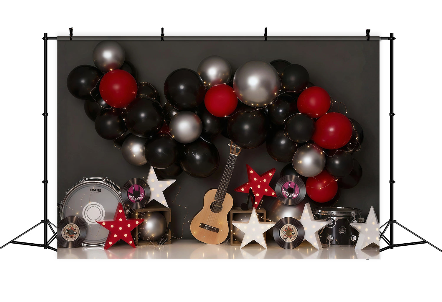 Cake Smash Backdrops Music Party Balloons Birthday Photo Backdrop MRR10-51