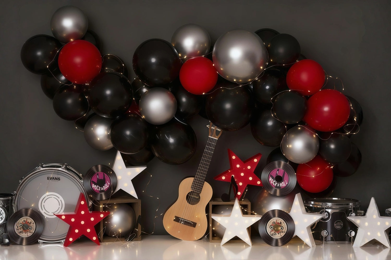 Cake Smash Backdrops Music Party Balloons Birthday Photo Backdrop MRR10-51
