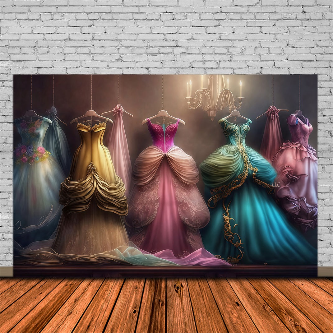 Vintage Backdrop Princess Dresses Elegant Closet Retro Backdrop MRR10-58