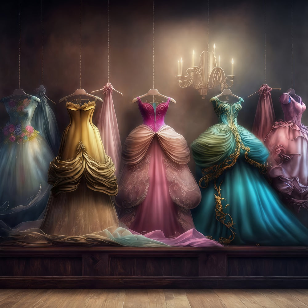 Vintage Backdrop Princess Dresses Elegant Closet Retro Backdrop MRR10-58