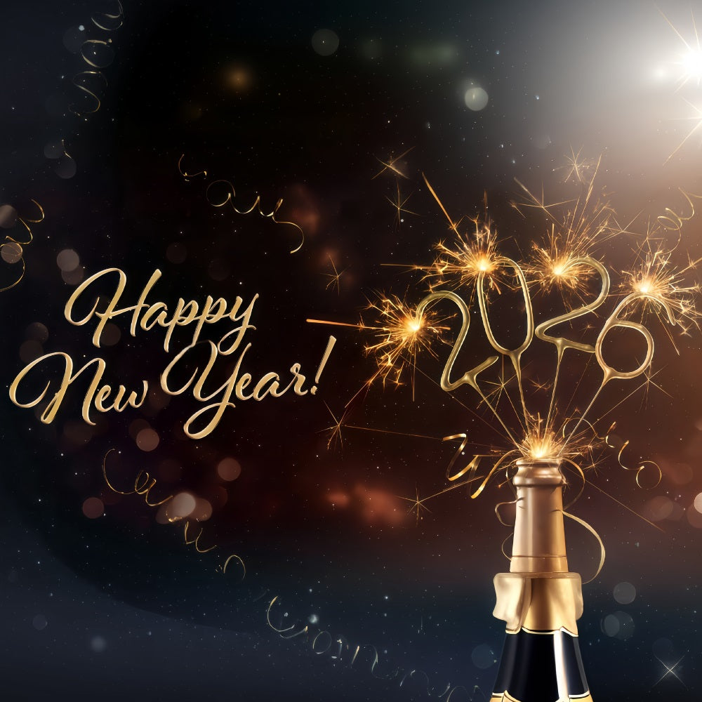 2026 New Year Backdrop Sparkling Champagne Burst Celebration New Years Eve Backdrop MRR10-6