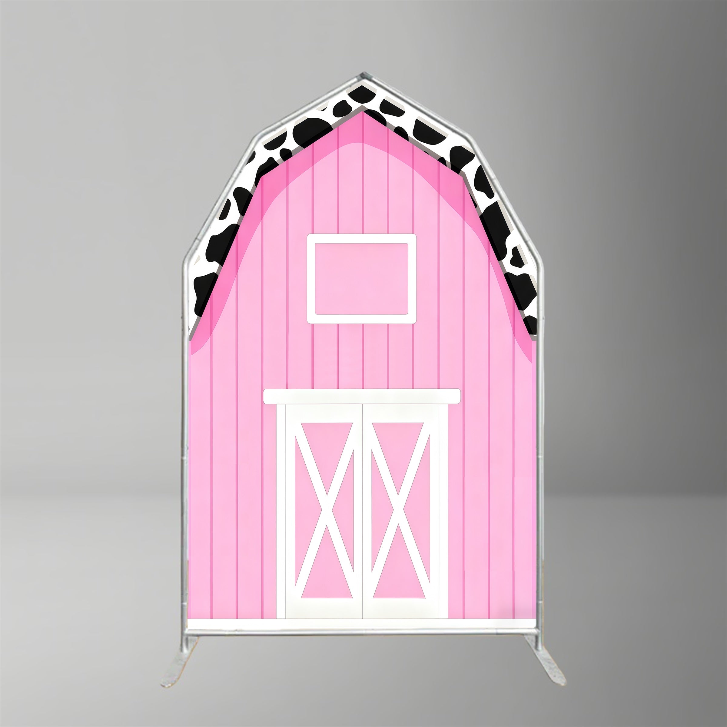 Barn Theme Backdrop Pink Barn Farm Arch Backdrop MRR10-64
