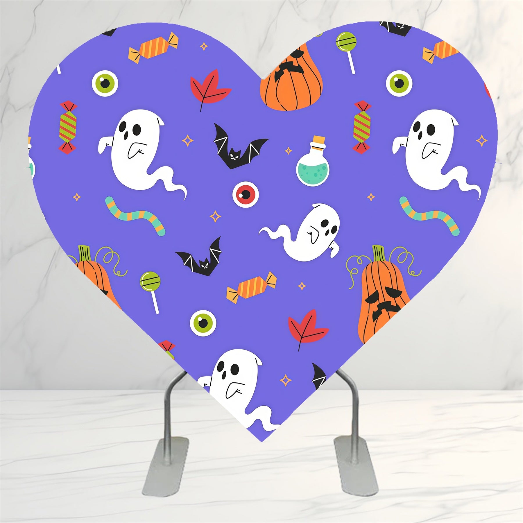 Heart Arch Backdrop Purple Ghost Candy Party Backdrop MRR10-70