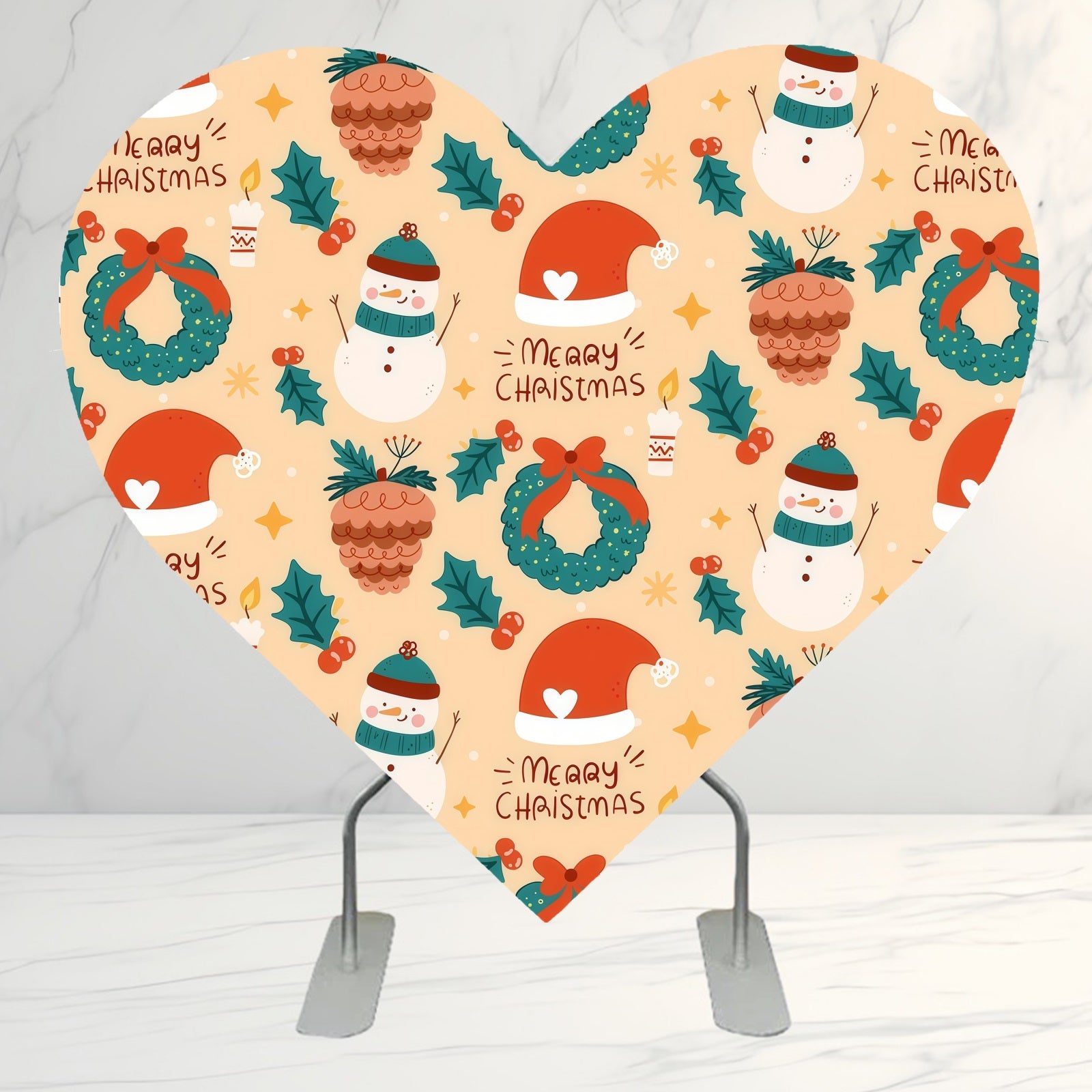 Heart Shape Backdrop Cover Merry Christmas Collage Arch Backdrop MRR10-71