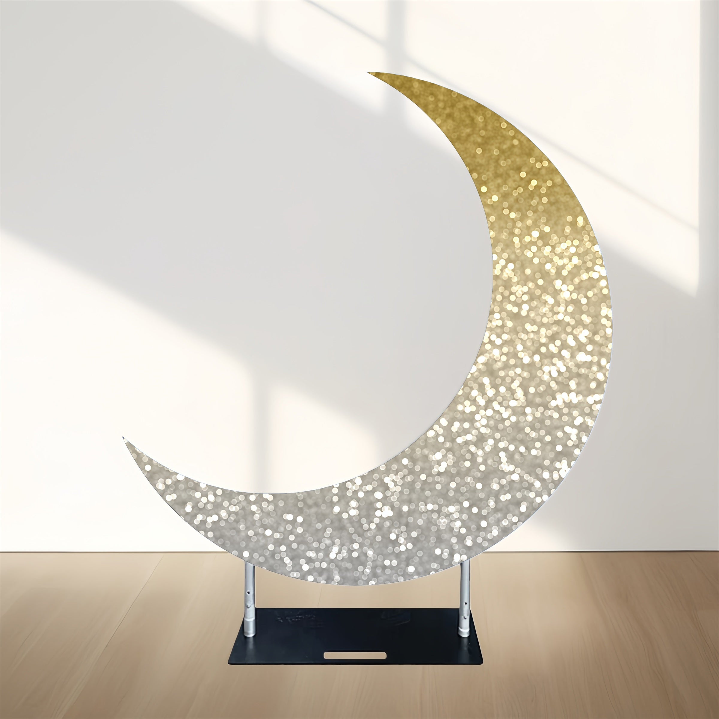 Moon Shape Backdrop Gold Silver Glitter Party Arch Backdrop MRR10-73
