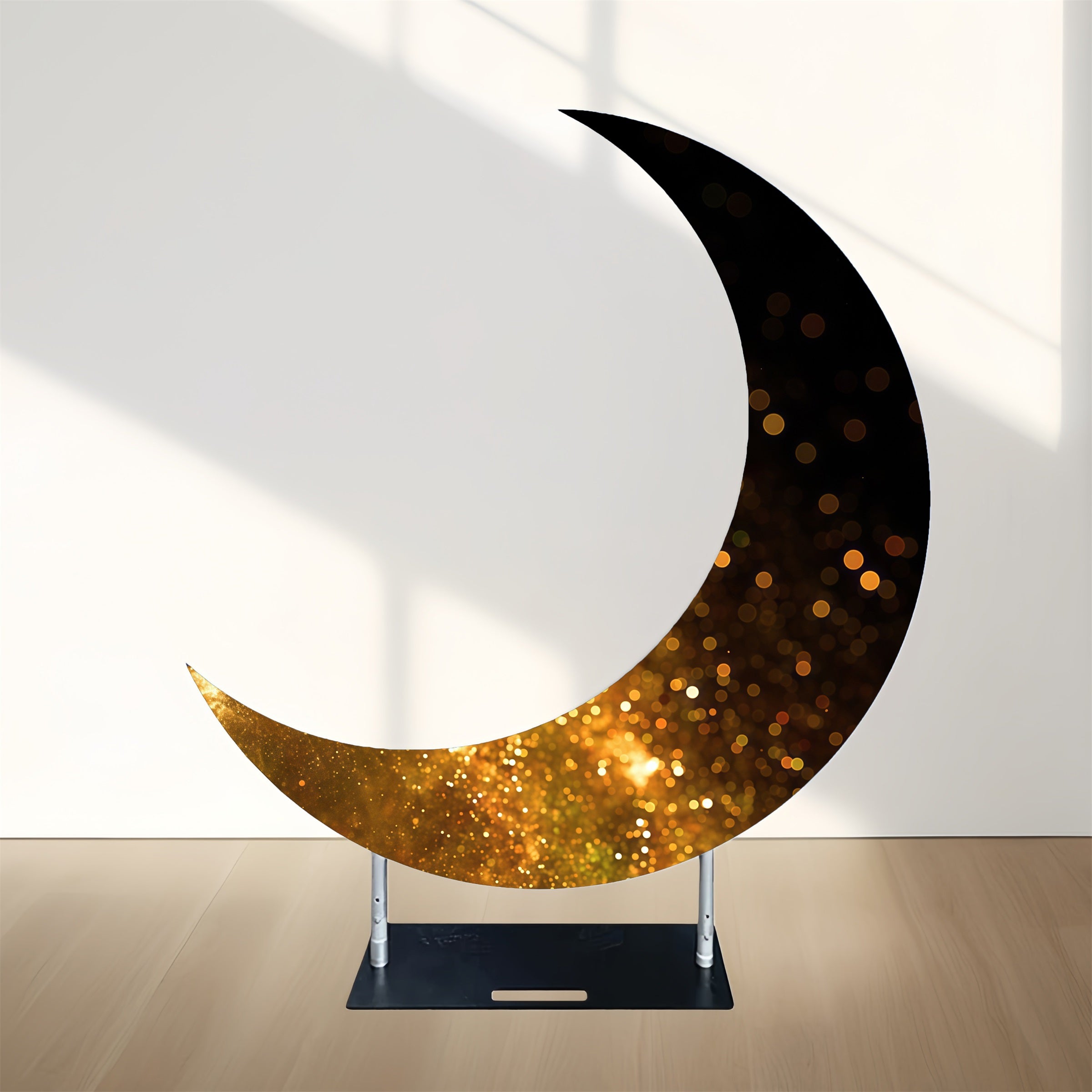 Crescent Moon Backdrop Golden Sparkle Bokeh Arched Backdrop MRR10-75