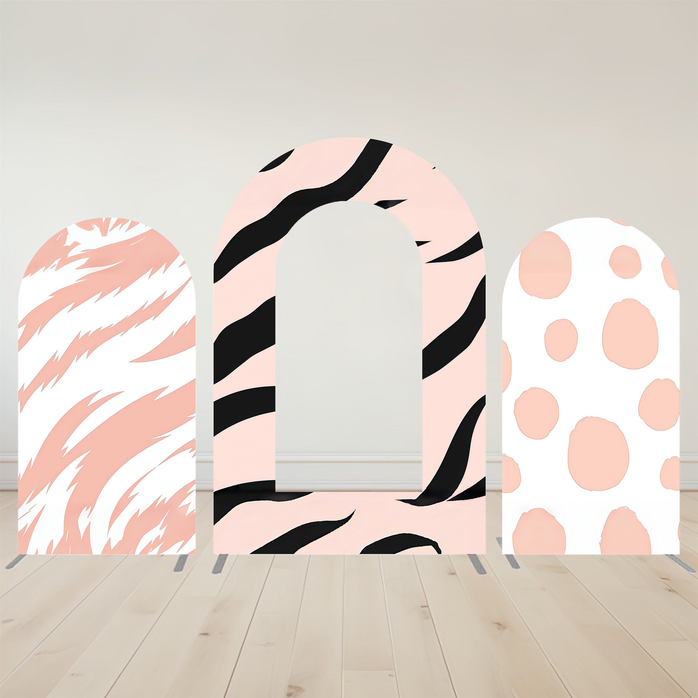 Open Wall Backdrop Blush Animal Print Mix Party Arch Backdrop MRR10-81
