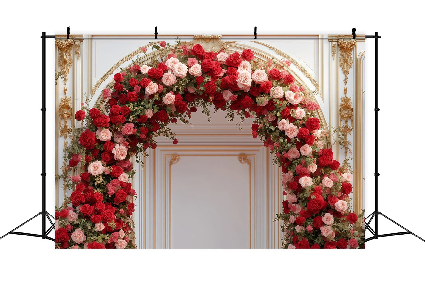 Valentine Photo Backdrop Luxurious Rose Floral Arch Valentine's Day Backdrops MRR11-100