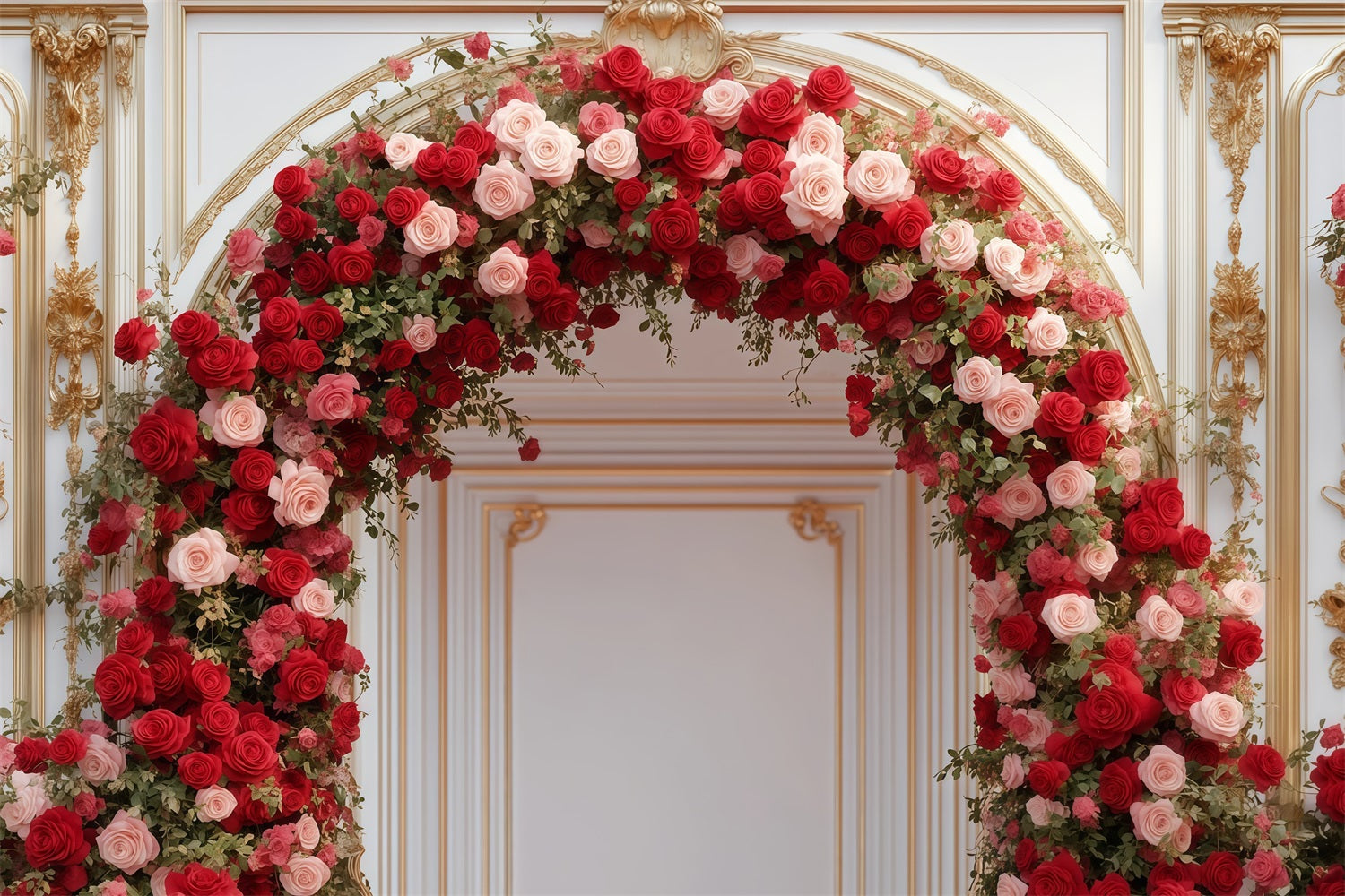 Valentine Photo Backdrop Luxurious Rose Floral Arch Valentine's Day Backdrops MRR11-100