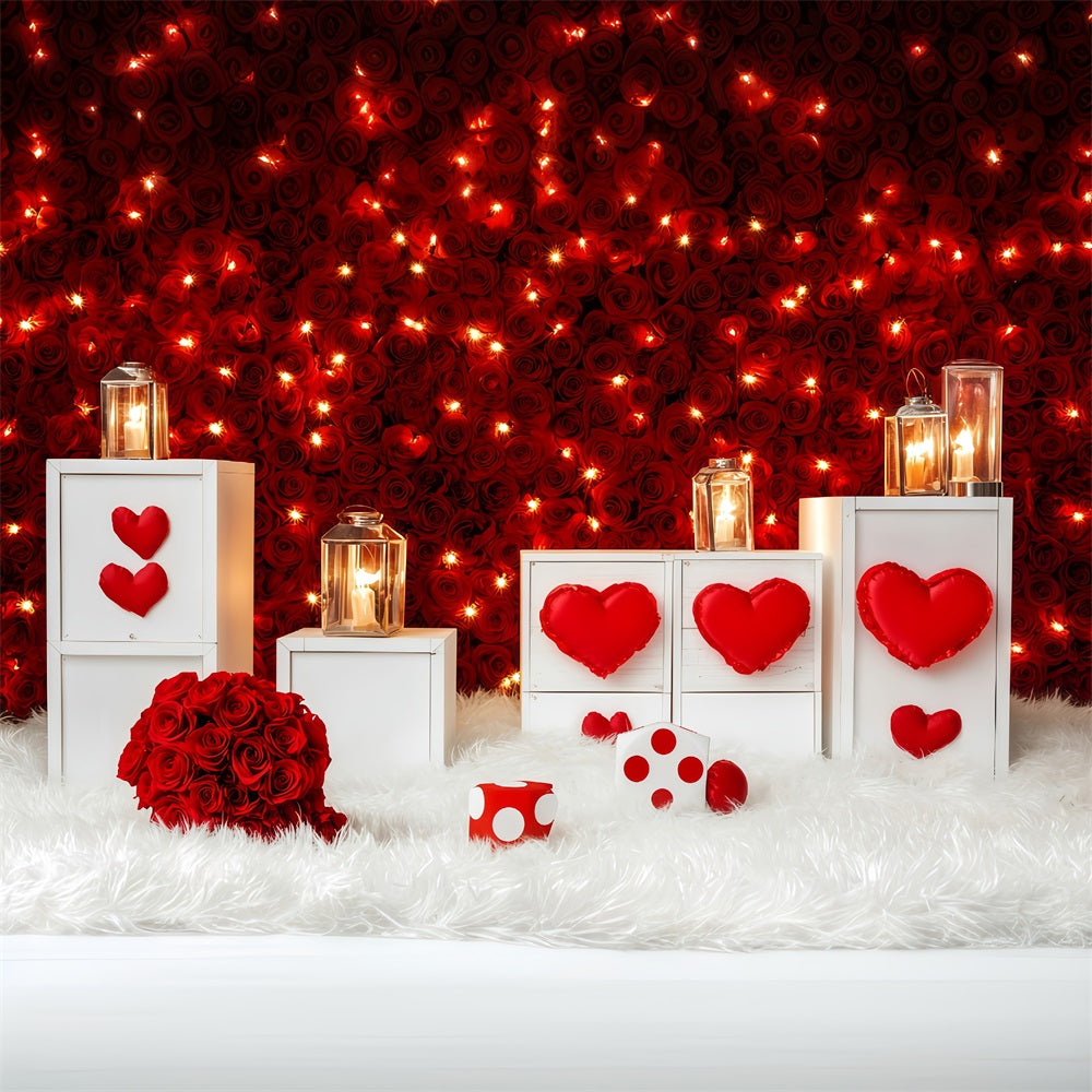 Valentine Backdrop Ideas Red Rose Candle Glow Valentine Backdrops MRR11-104