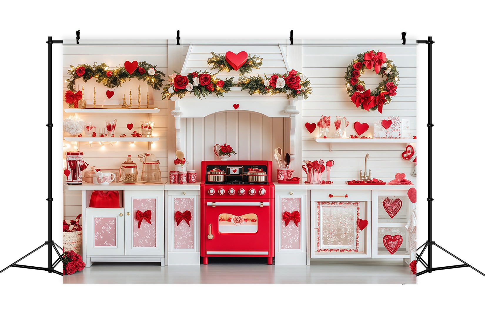 Valentine's Day Photo Backdrop Sweetheart Kitchen Gift Valentine Backdrops MRR11-105