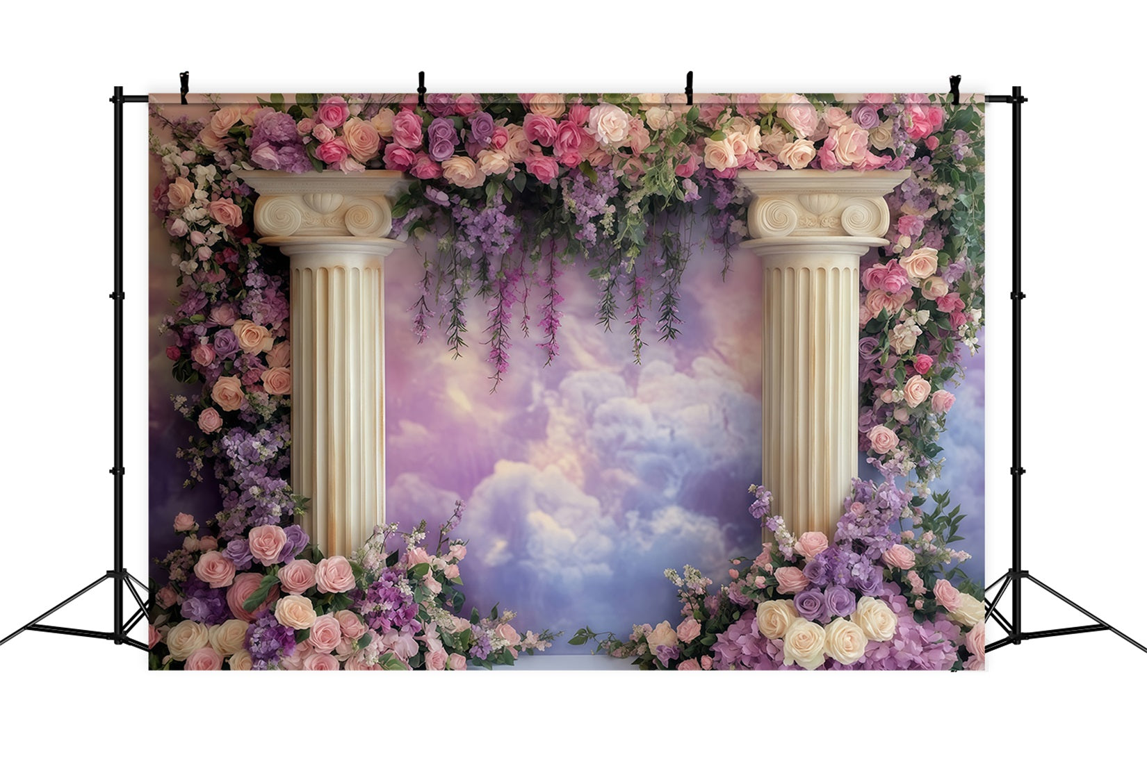 Valentines Day Photo Backdrop Romantic Floral Column Arch Valentine Backdrops MRR11-109